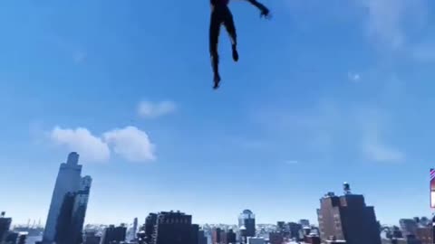 Swinging Spiderman Miles Morales Gameplay