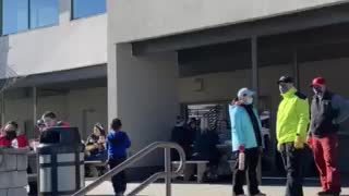 Standing in line for a burger at liberty Mountain ski resort