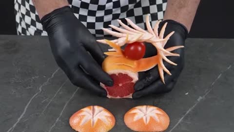 Art in fruit carving and cutting skills