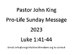 Prolife Pastors Sermon