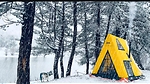 Camping rain and snow