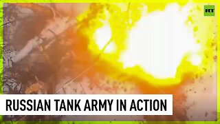 Russian tank army destroys Ukrainian defense constructions in Kupiansk