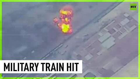 Ukrainian military train hit by surface-to-surface missile strike