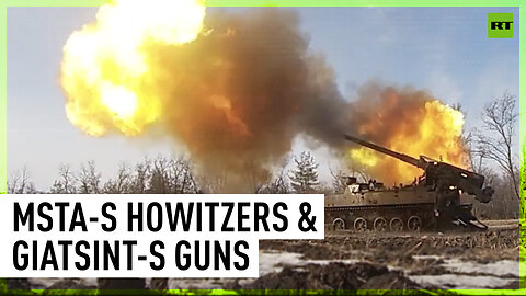 Msta-S howitzers, Giatsint-S guns on firing duty