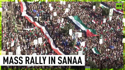 Enormous crowd gathered in Yemeni capital in support of Gaza