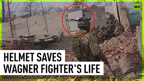 Wagner fighter’s helmet miraculously deflects Ukrainian sniper’s shot