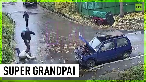 Super Grandpa saves a kid from mugging in Moscow Region