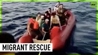 Migrants in dinghy rescued by Greek coast guard