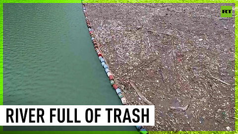 Plastic waste fills Bosnia's Drina River