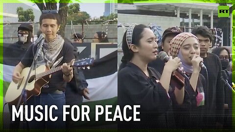 Music in support of Palestine | Indonesian musicians demand Gaza ceasefire in front of US embassy