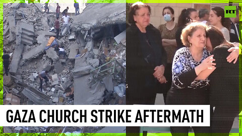 Destruction and mourning | Greek Orthodox church damaged by airstrike