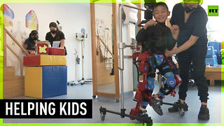 Robotic exoskeleton helps disabled children take their first steps