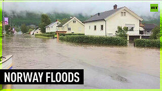 Dam partially bursts following heavy rain in Norway