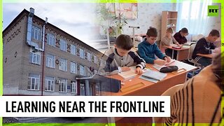 Donetsk school still open despite proximity to frontline