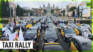 Hundreds of taxis jam streets in Spain to protest against Vehicle for Hire apps