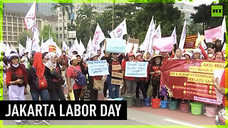 Thousands of workers rally in Indonesia to mark Labor Day