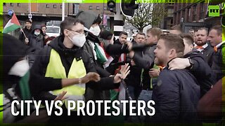 Amsterdam locals clash with traffic-blocking pro-Gaza protesters