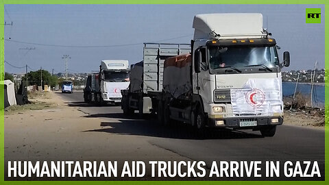 Humanitarian aid trucks arrive in Gaza