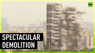 Boom! Illegally built Indian towers demolished in spectacular controlled blast