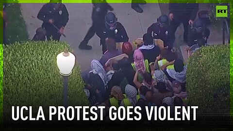 Scuffles erupt at pro-Palestinian protest on UCLA campus