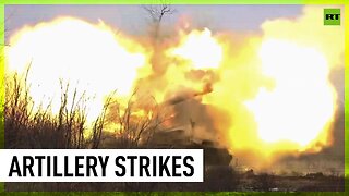 Russian howitzer strikes military targets