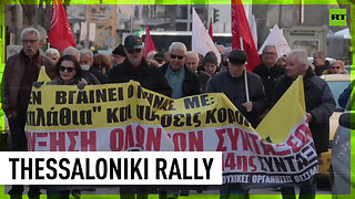 Protesters rally for pension increase & better healthcare in Greece