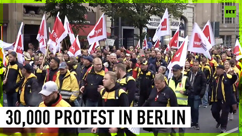 Massive rally against new postal law takes place in Berlin