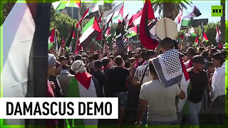 Hundreds rally in Damascus in solidarity with Palestine