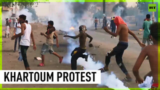 Tear gas flies at anti-govt protest in Sudan over 2019 massacre