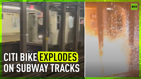 Citi Bike explodes on Queens subway tracks after getting run over by train