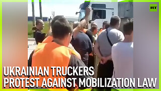 Ukrainian truckers protest against mobilization law