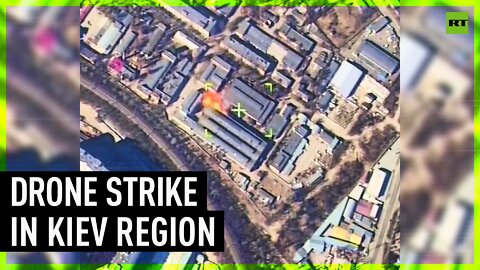 Ukraine anti-aircraft missile platform hiding in industrial park destroyed by drone strike