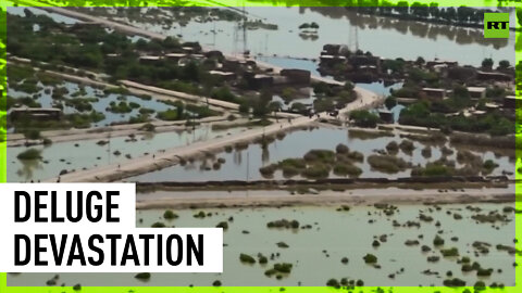 Aerial footage shows scale of disaster caused by Pakistan floods