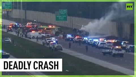 Business jet crashes onto highway in Florida
