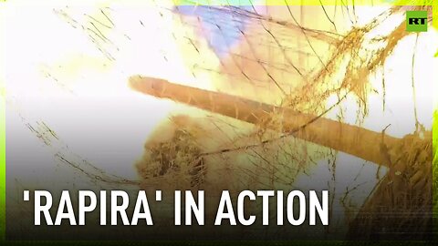 Ukrainian mortar destroyed by direct hit from Russian MT-12 'Rapira' anti-tank gun