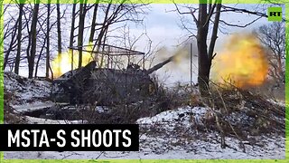 Russian howitzer hits Ukrainian military strongholds