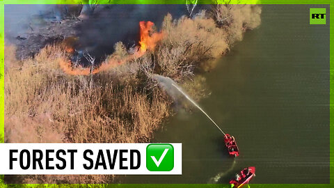 Russian firefighters save Astrakhan Nature Reserve forest
