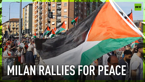 Activists rally in Milan calling for peace in Gaza