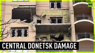 Central Donetsk after Ukrainian shelling