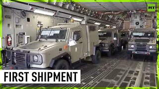 US armoured vehicles arrive in Tel Aviv