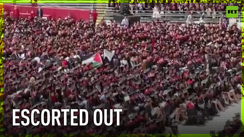 Pro-Palestinian demonstrators escorted out during commencement ceremonies in US
