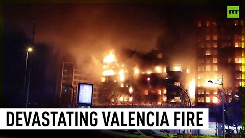 Huge fire engulfs two residential buildings in Valencia, injuring at least 13