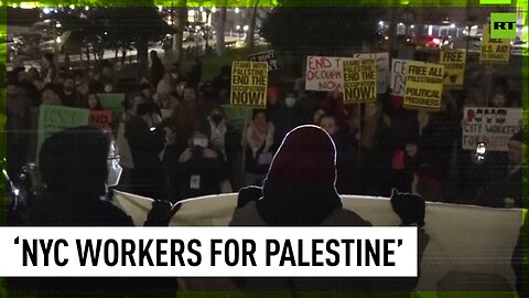 ‘We charge you with genocide’: NYC public service workers hold pro-Palestine rally