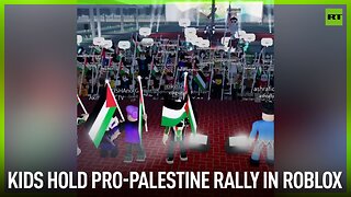 Kids hold pro-Palestine rally in Roblox