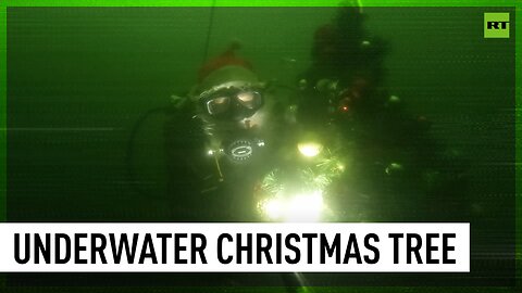 Scuba team decorates underwater Christmas tree