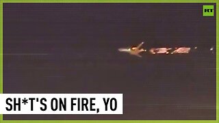 Boeing 747 catches fire mid-air