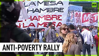 Crowds march in massive protest against poverty in Argentina