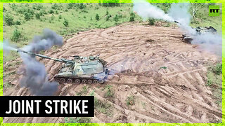 Russian Msta-S howitzers strike AHS Krab artillery