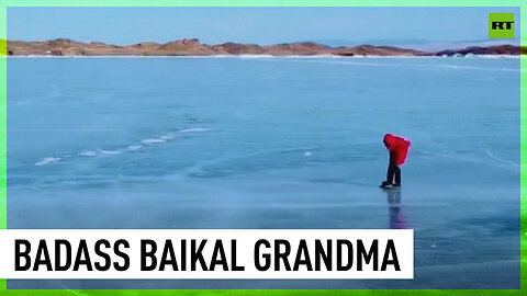 81-year-old Siberian grandma ice skates like a pro
