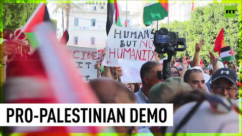 Tunisians hold rally in support of Palestinians amid conflict with Israel